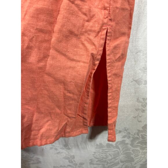 Vintage Dress Set 22W Coral Linen Blend Embroidered Tank Button Up Jacket - Picture 10 of 13